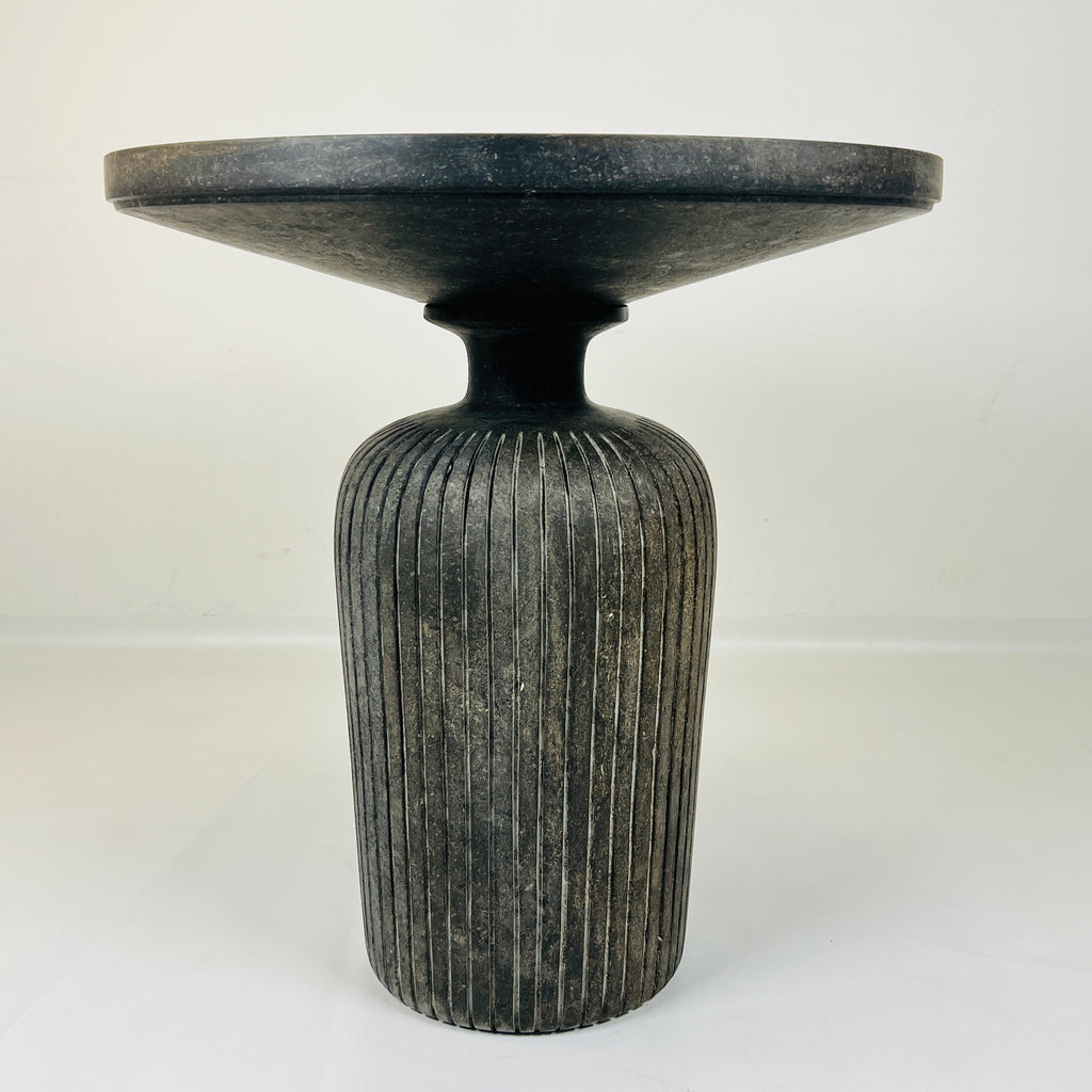 Black Cylindrical Side Table