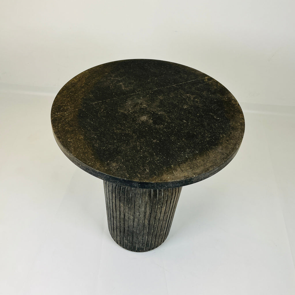 Black Cylindrical Side Table