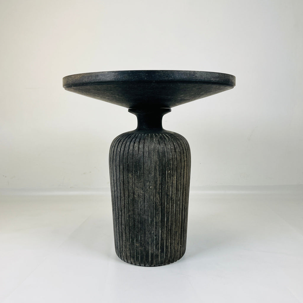 Black Cylindrical Side Table