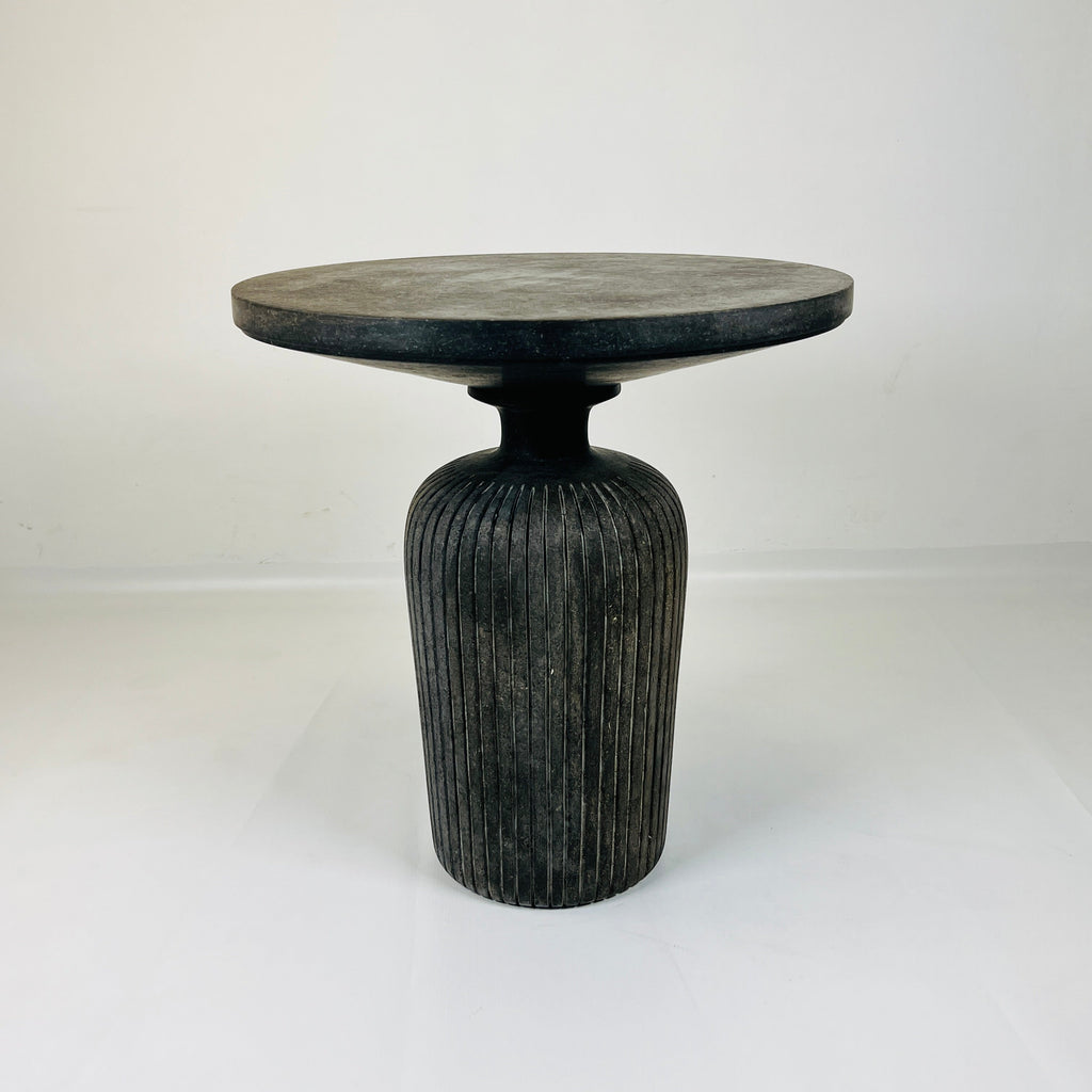 Black Cylindrical Side Table