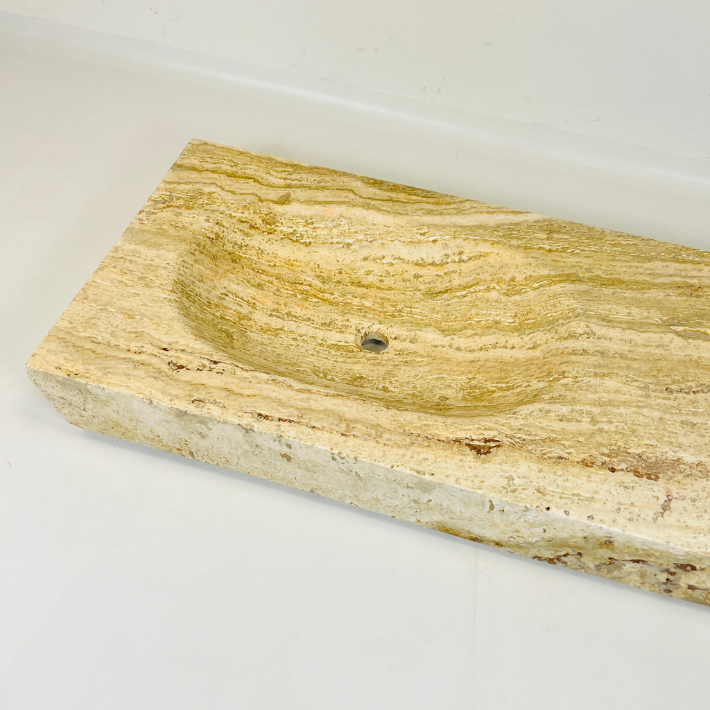 Rectangle Sand Grazed Marble Sink