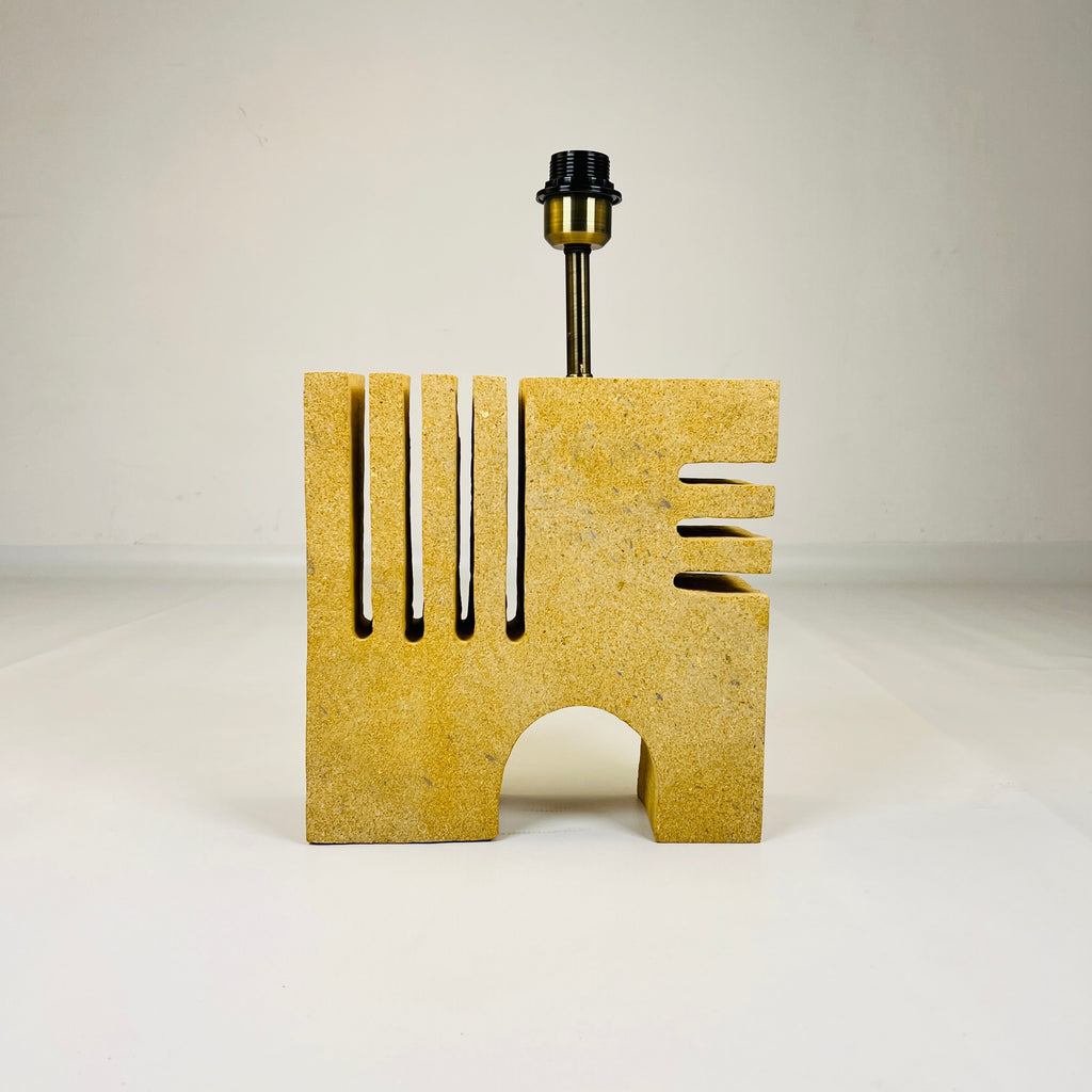 Puzzle Piece Travertine Table Lamp