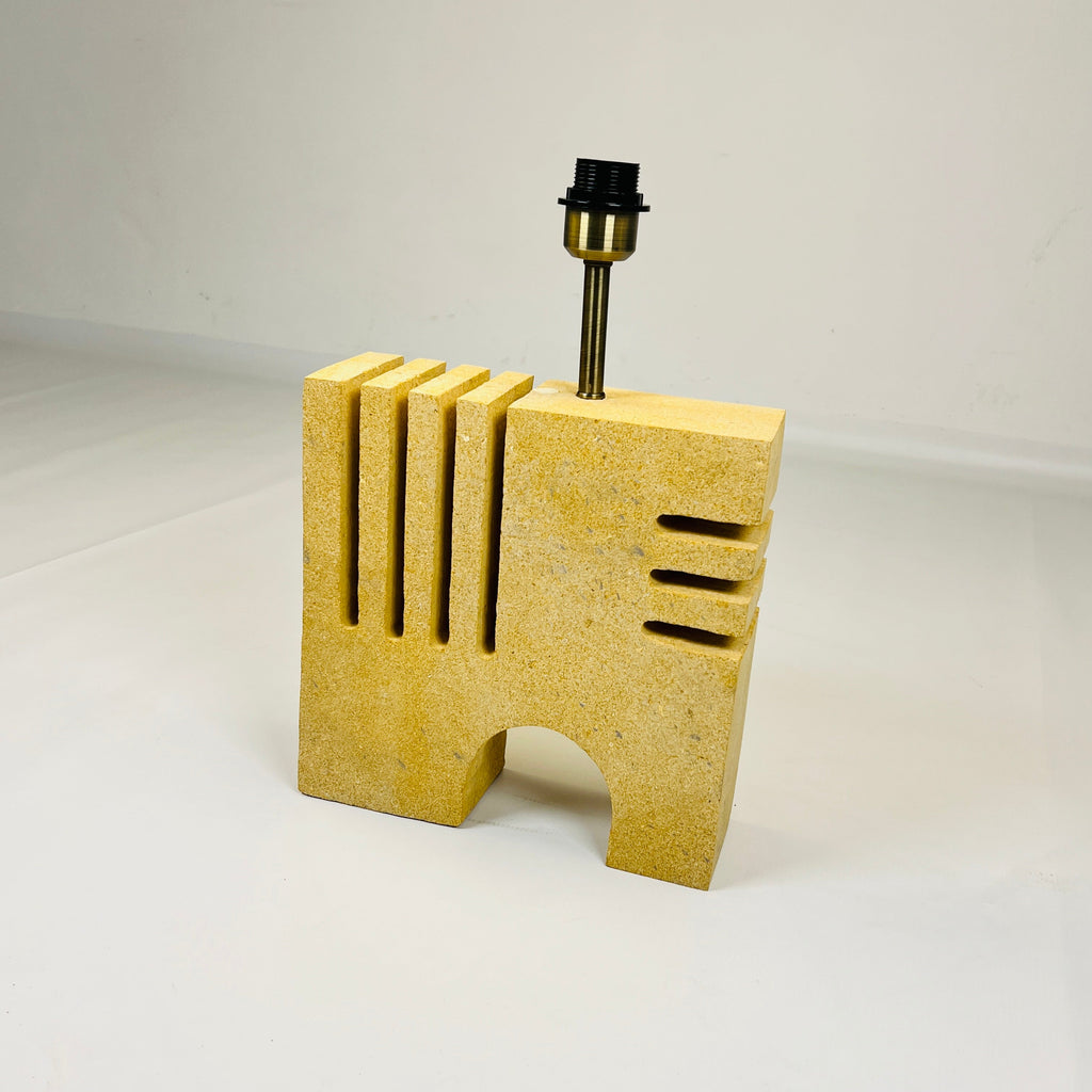 Puzzle Piece Travertine Table Lamp