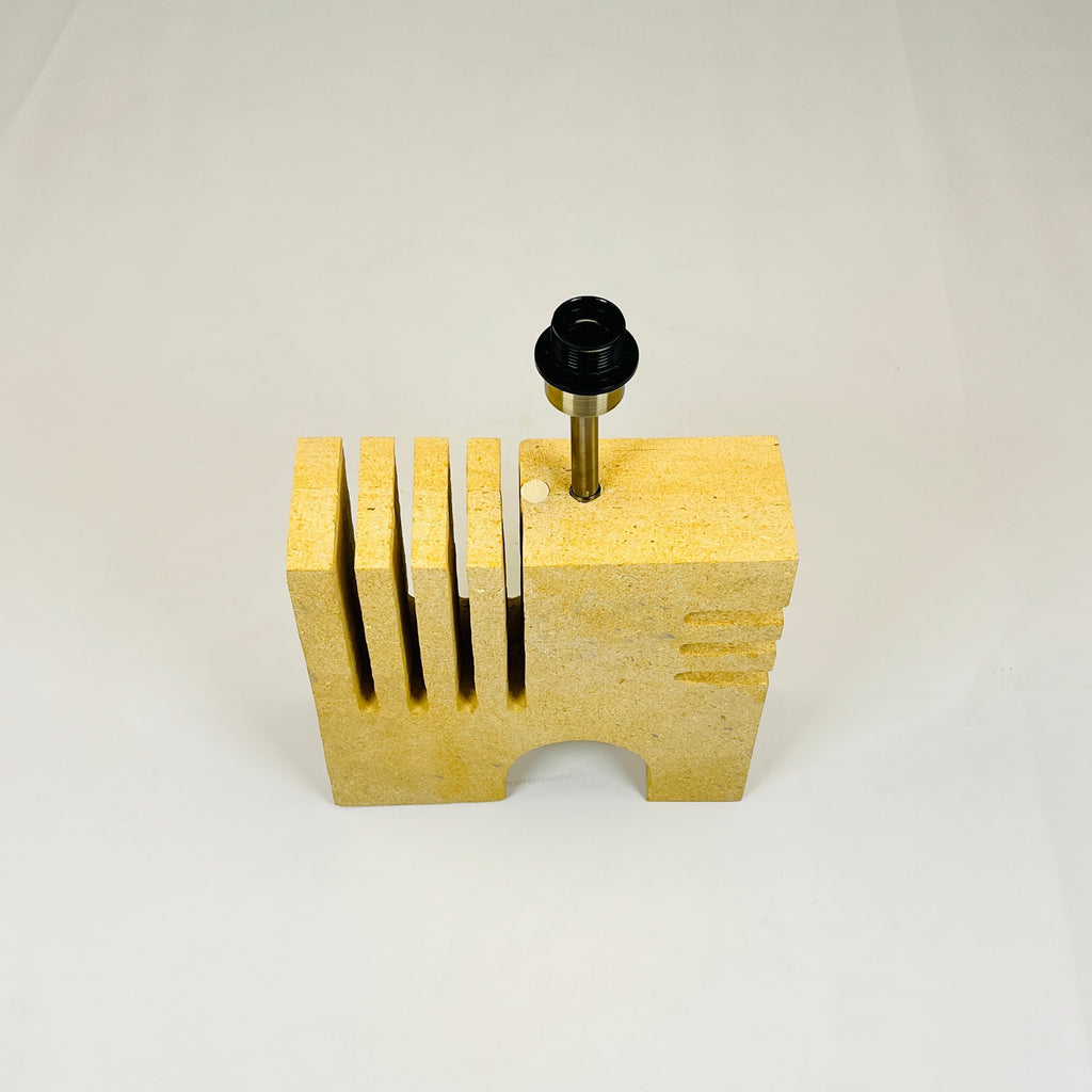 Puzzle Piece Travertine Table Lamp