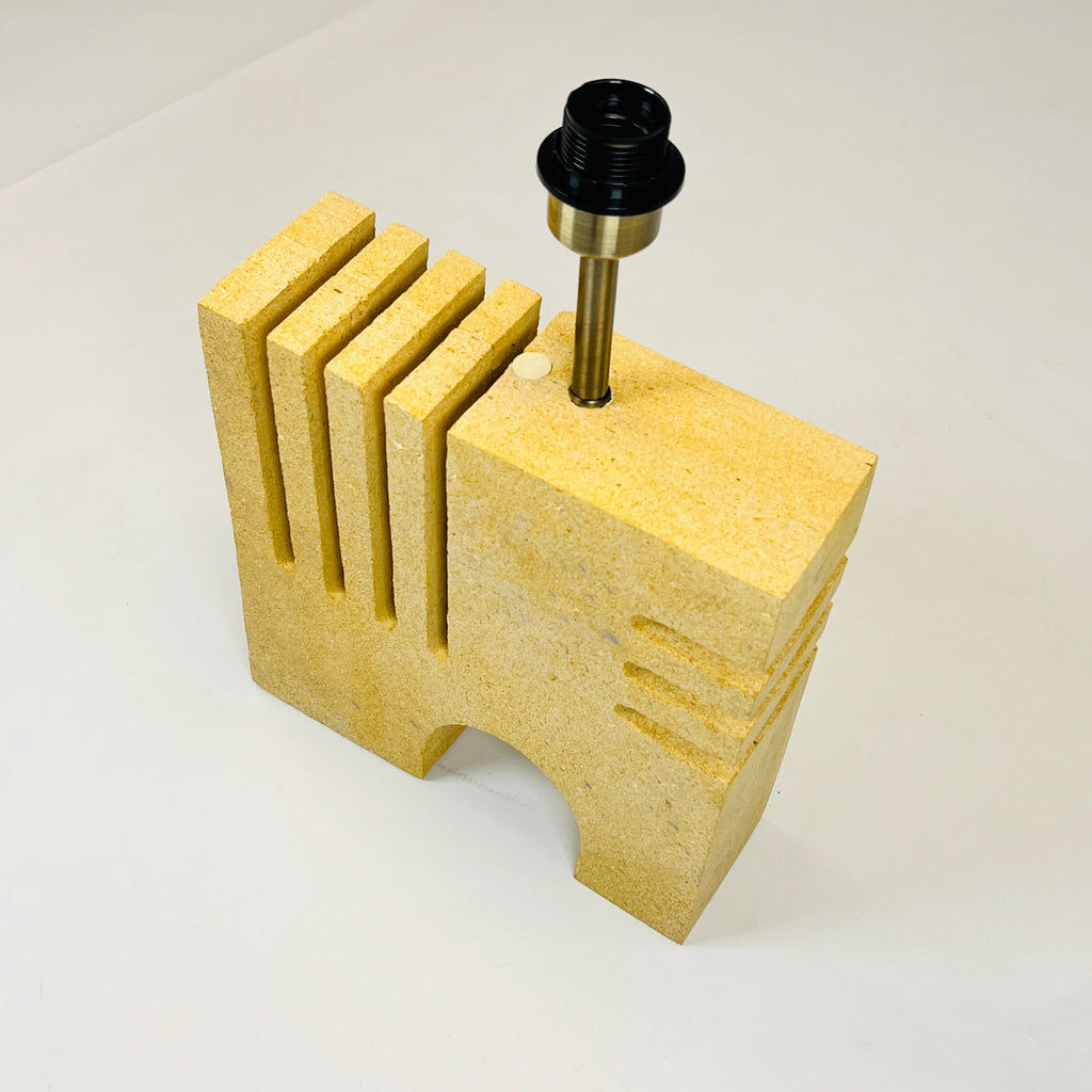 Puzzle Piece Travertine Table Lamp