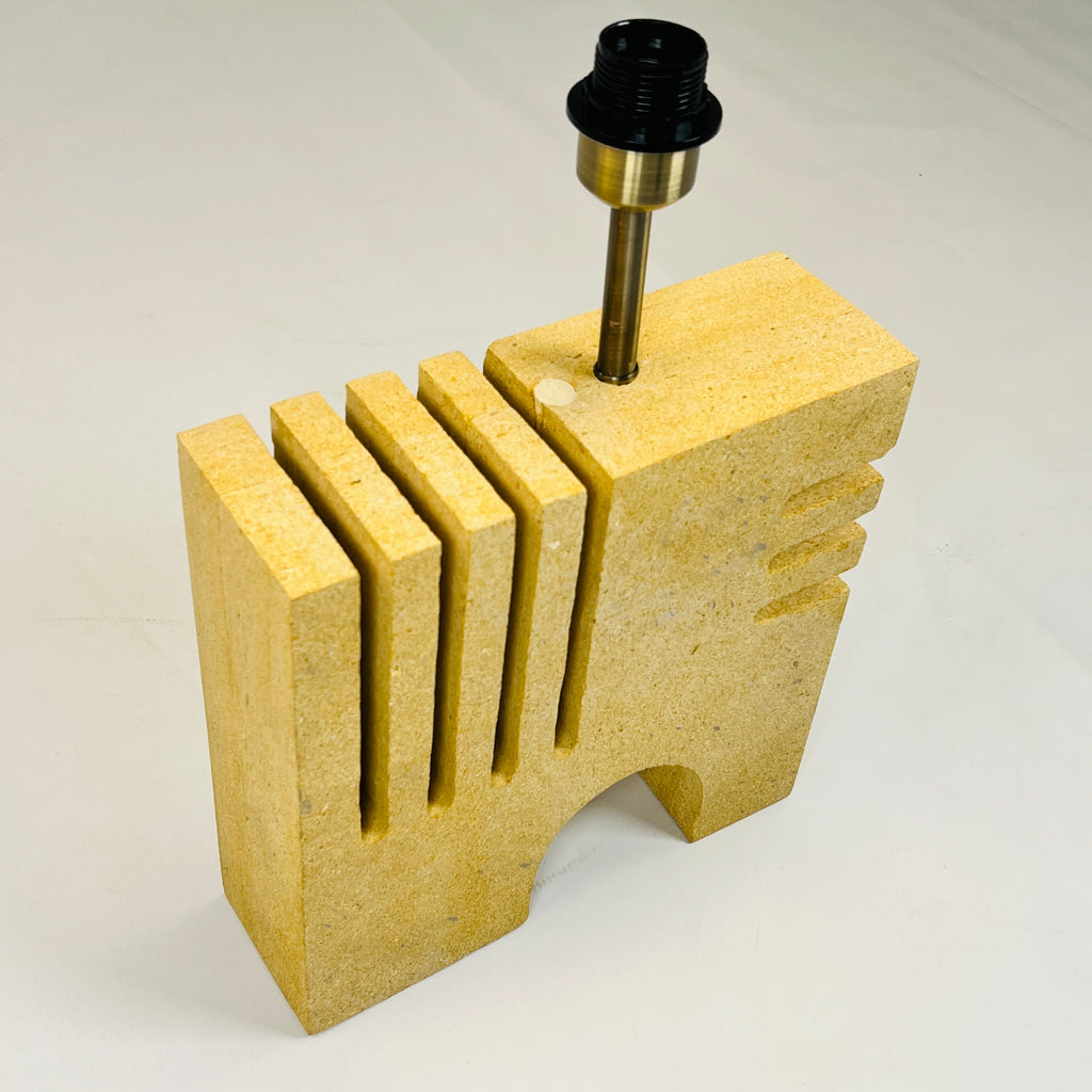 Puzzle Piece Travertine Table Lamp