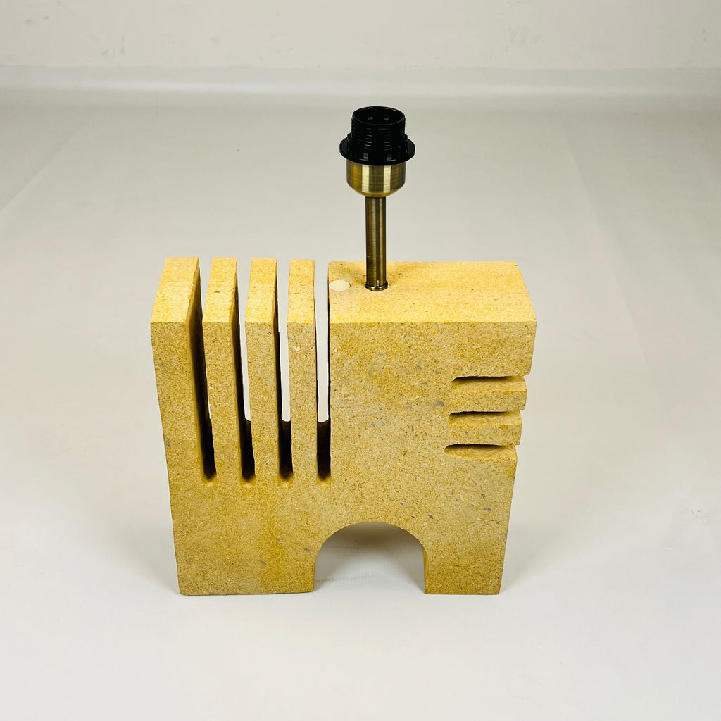 Puzzle Piece Travertine Table Lamp