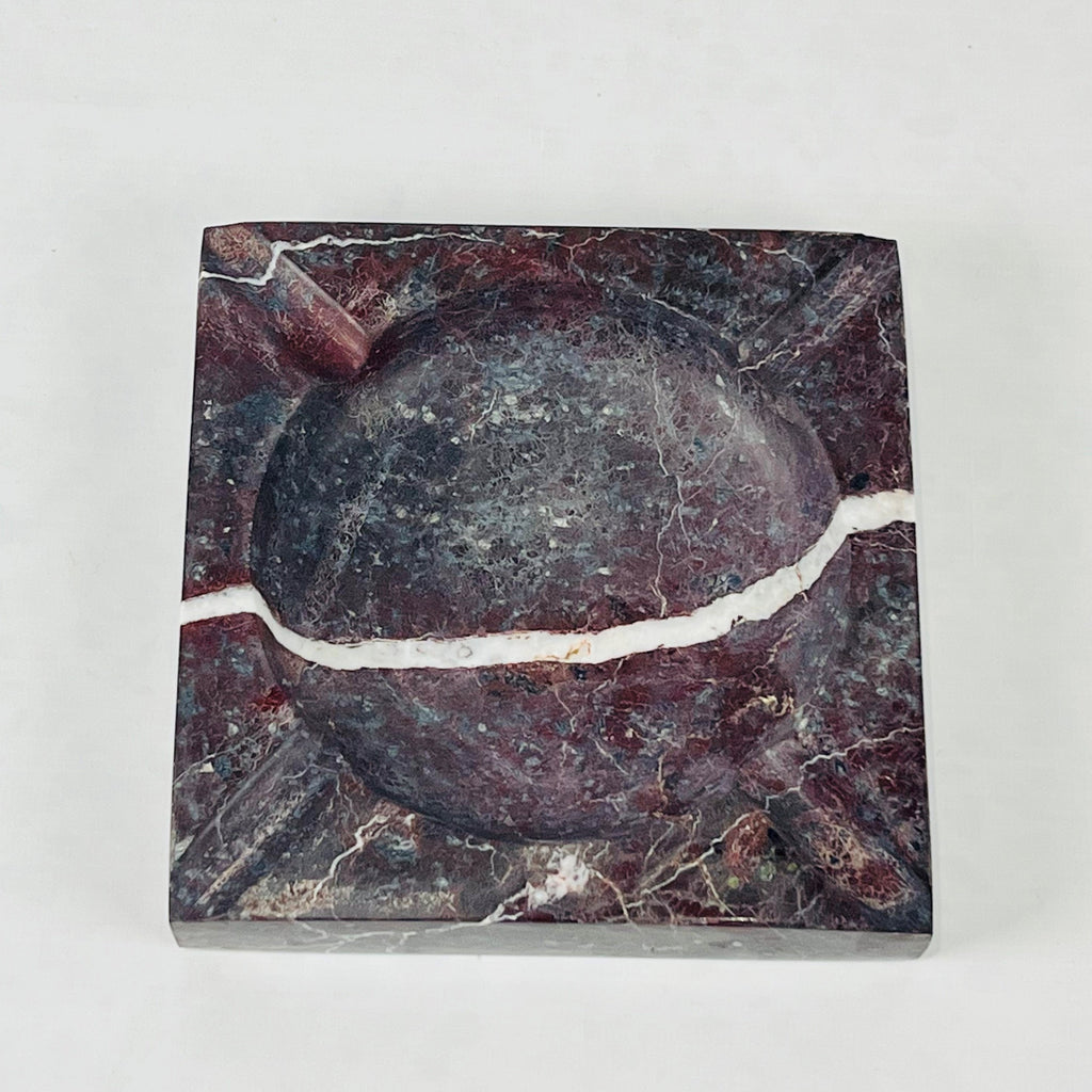 Marble Burgundy Square Ash Tray