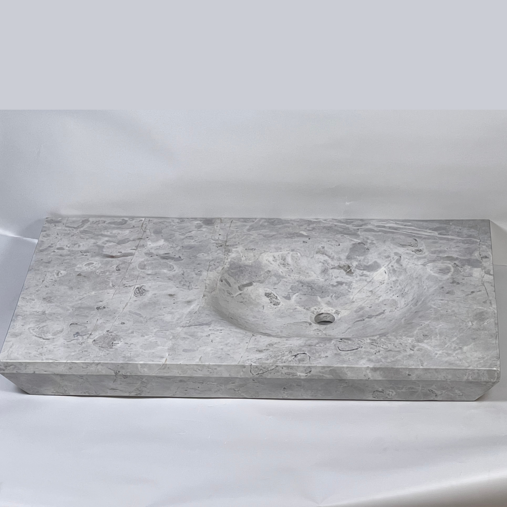 Blotched Grey Marble Sink