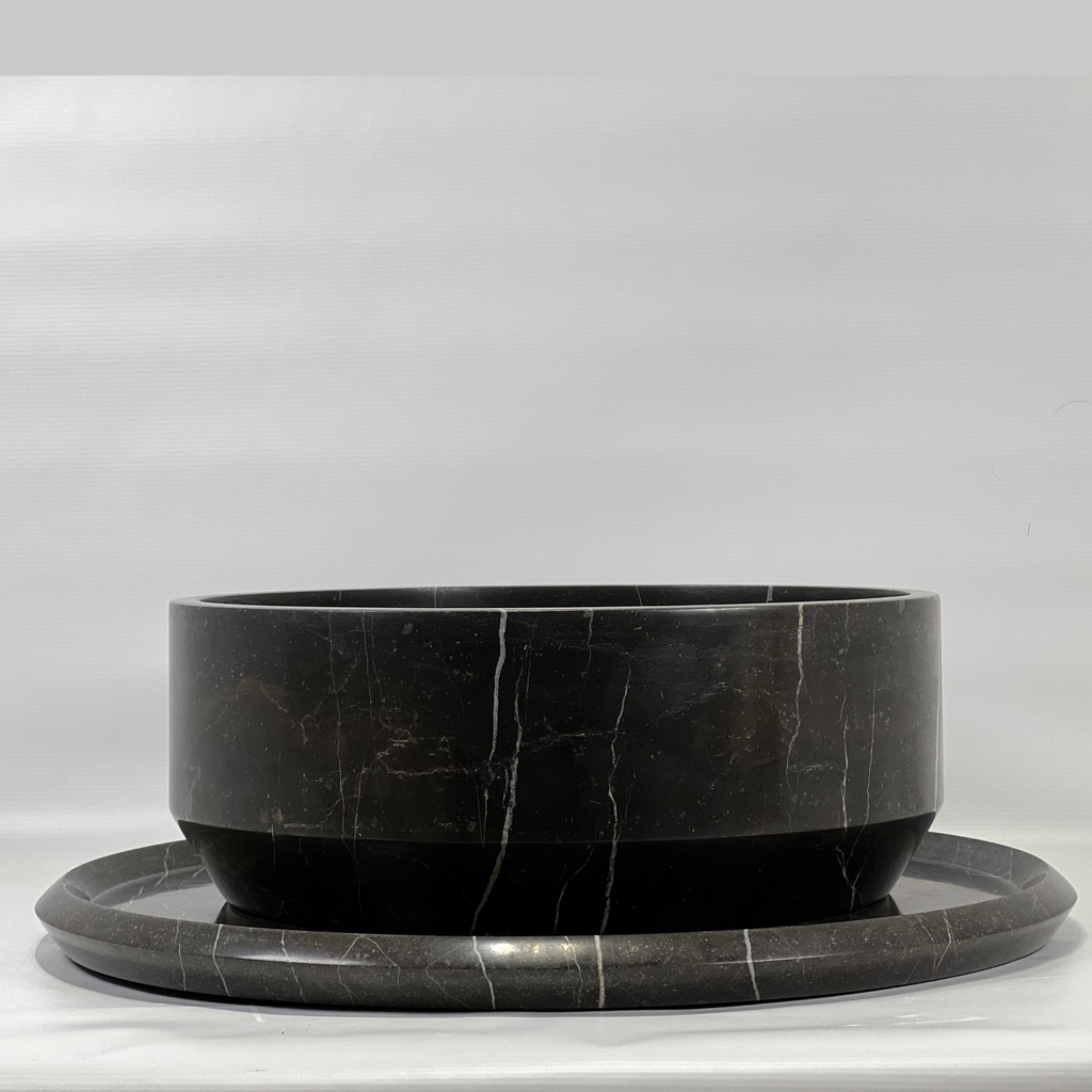 Black Streaked Marble Sink