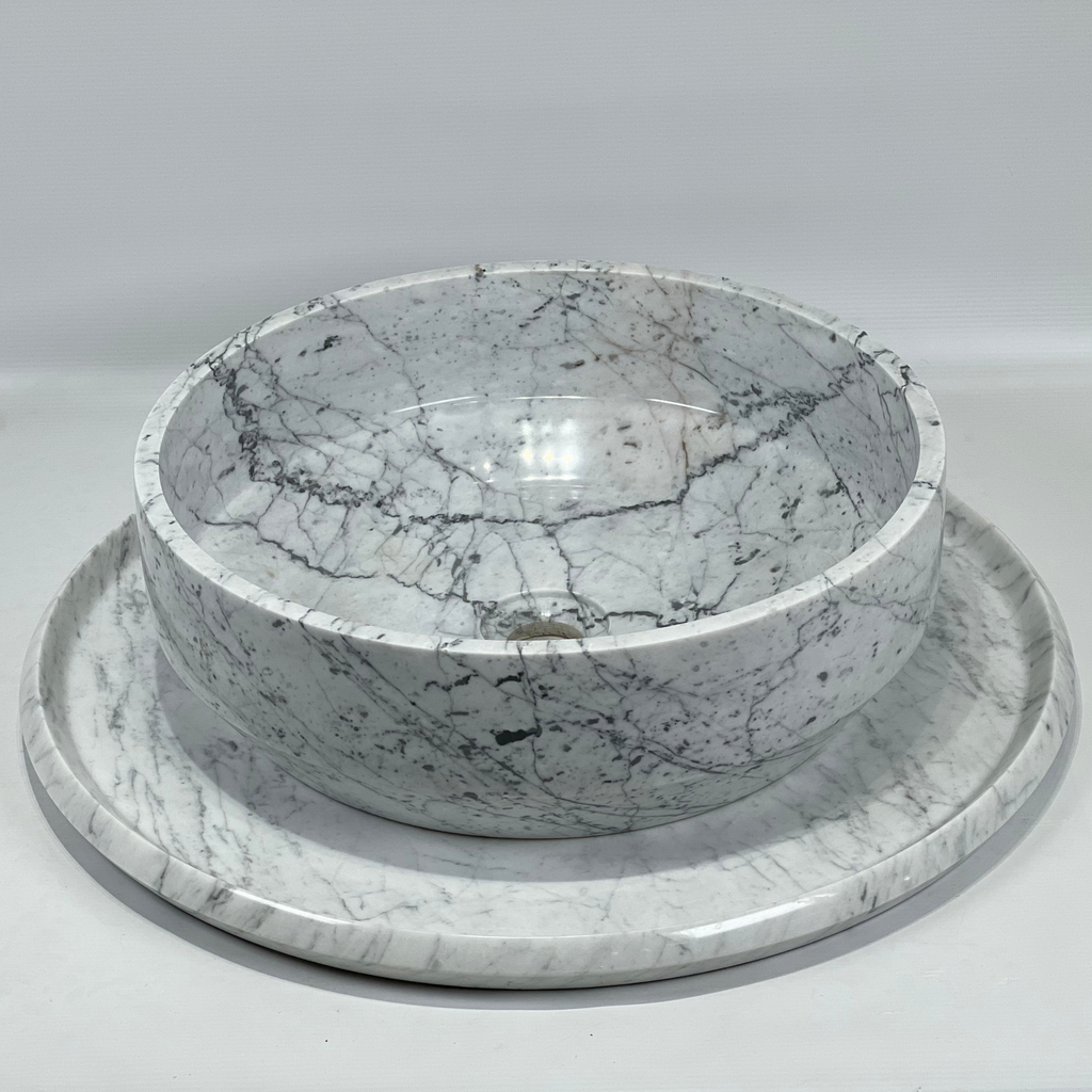 Light Grey Webbed Marble Sink