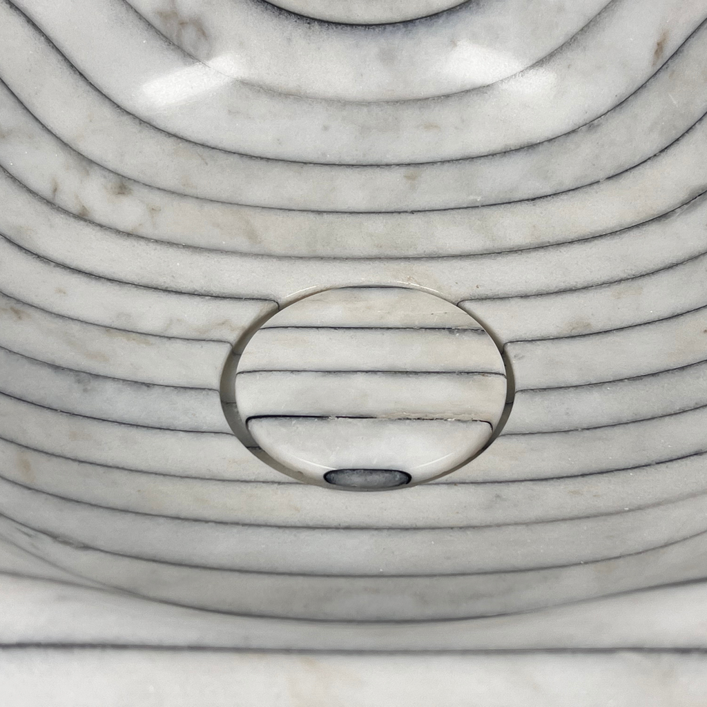 Pinstripe Round Marble Sink