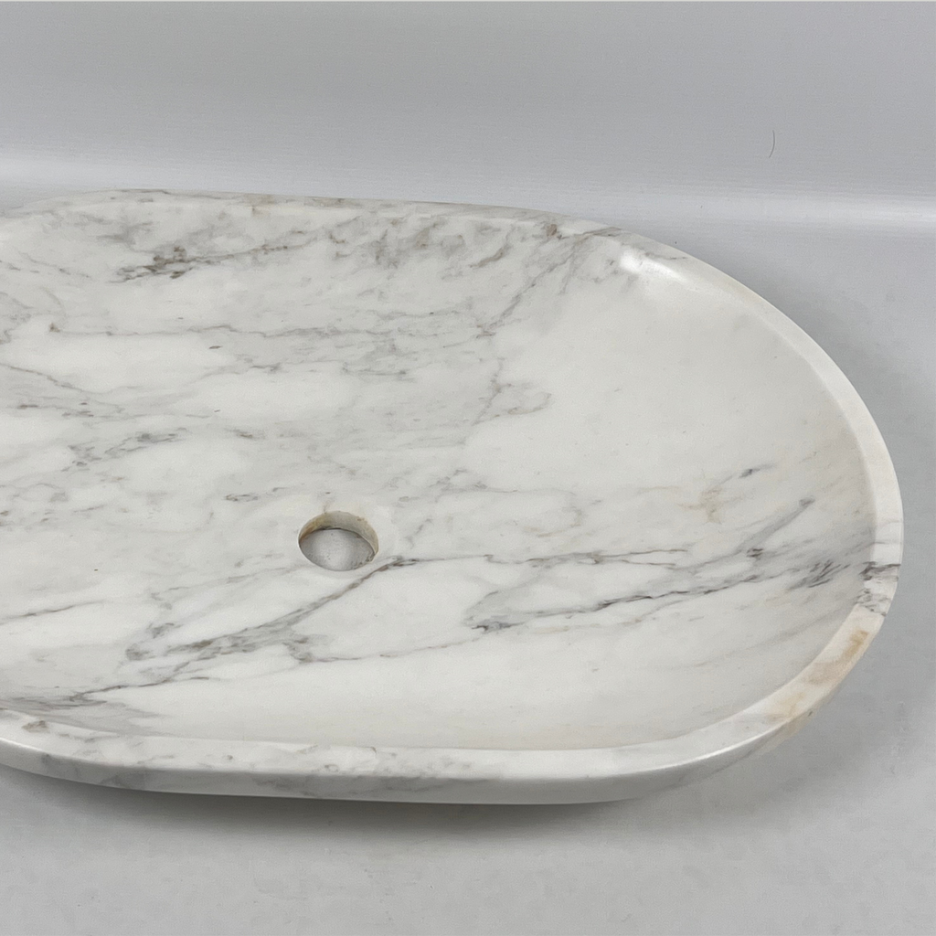 Veined Oval Marble Sink