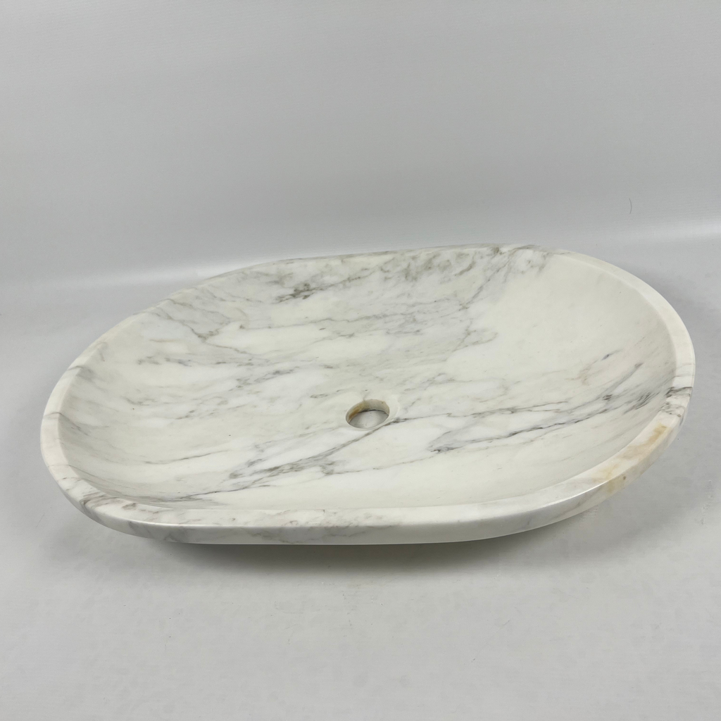 Veined Oval Marble Sink