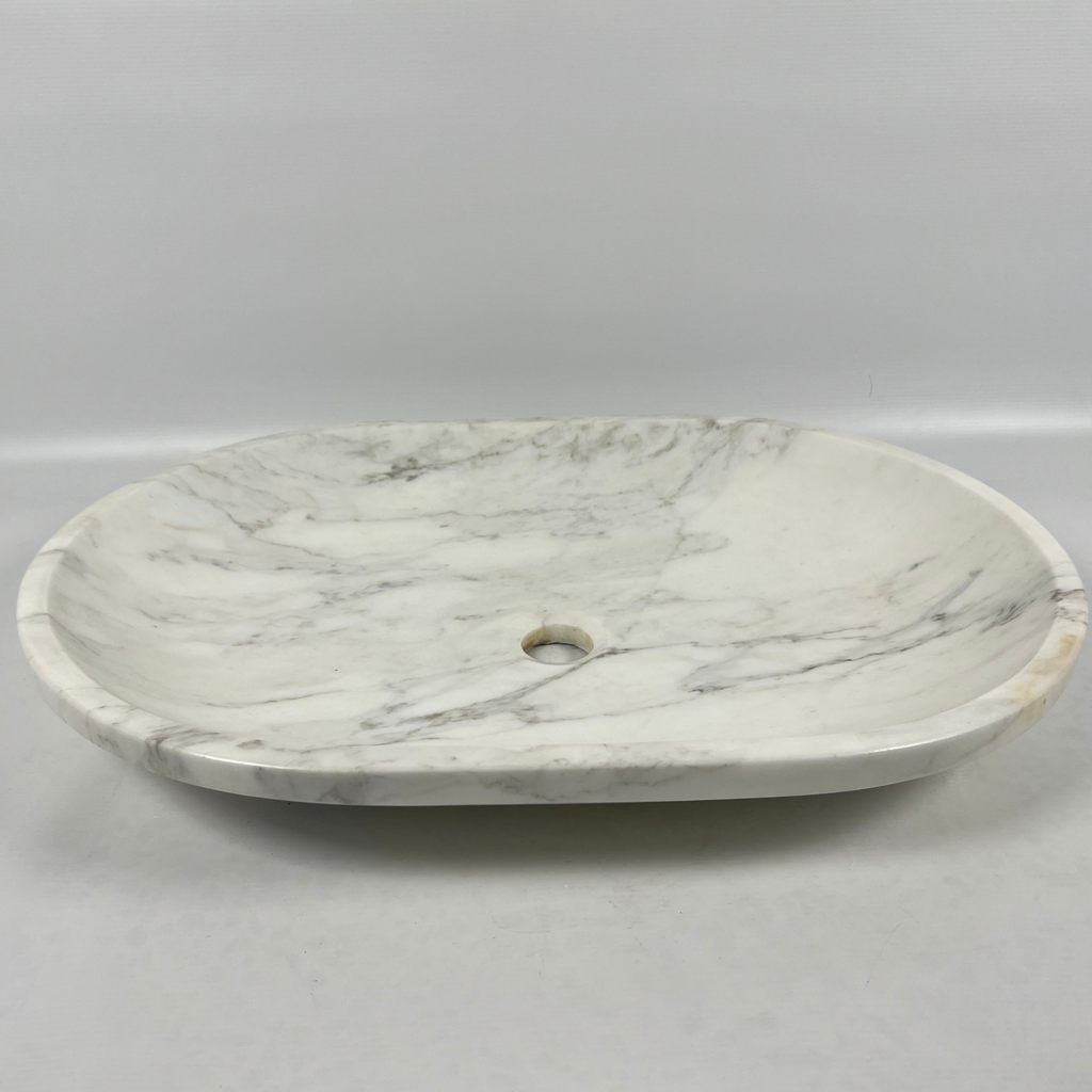 Veined Oval Marble Sink