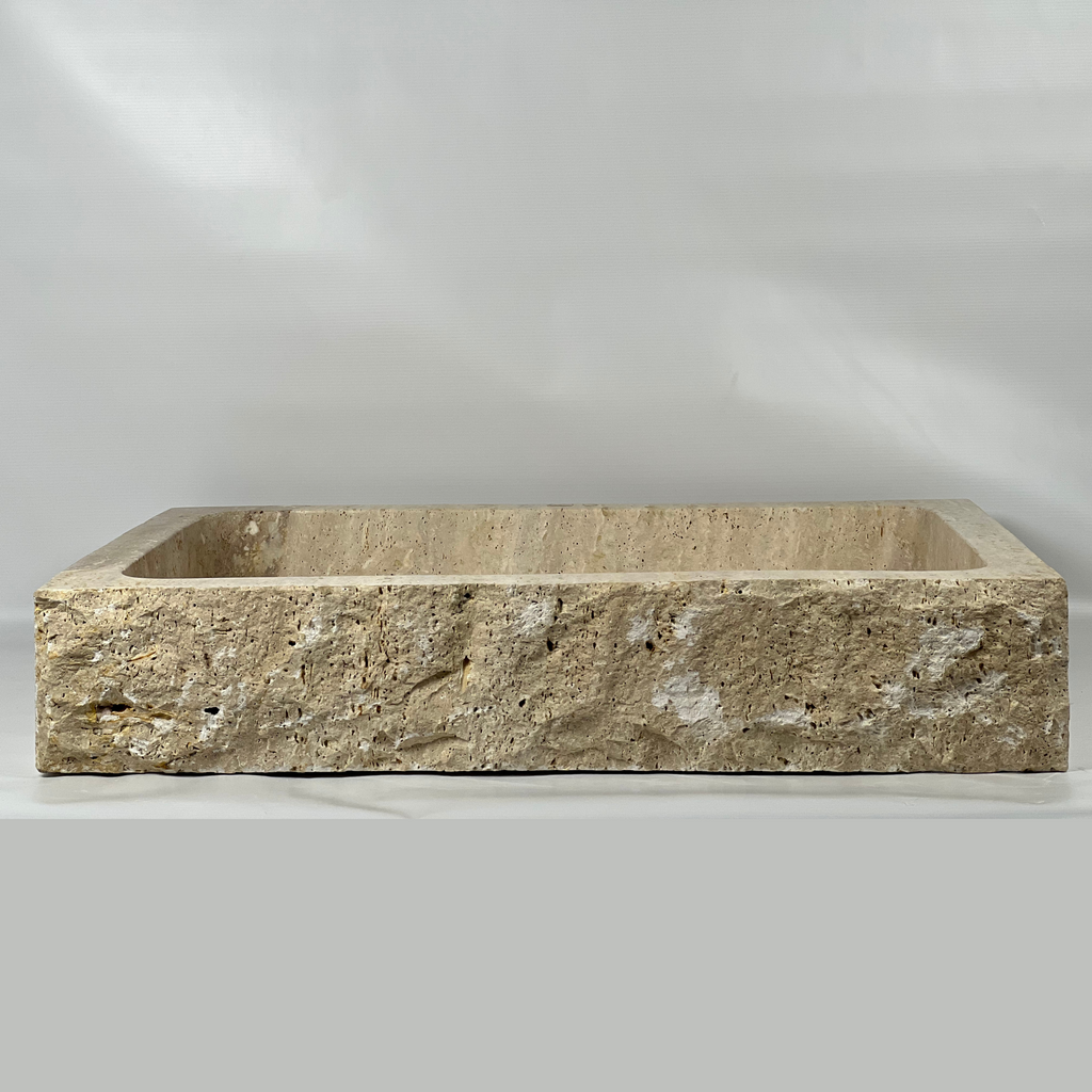 Raw Rectangle Travertine Sink