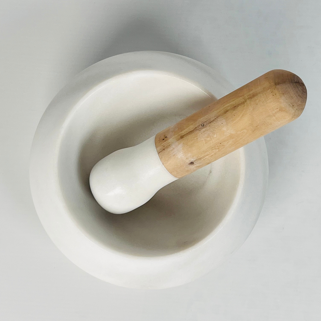 Wood Handle Mortar & pestle