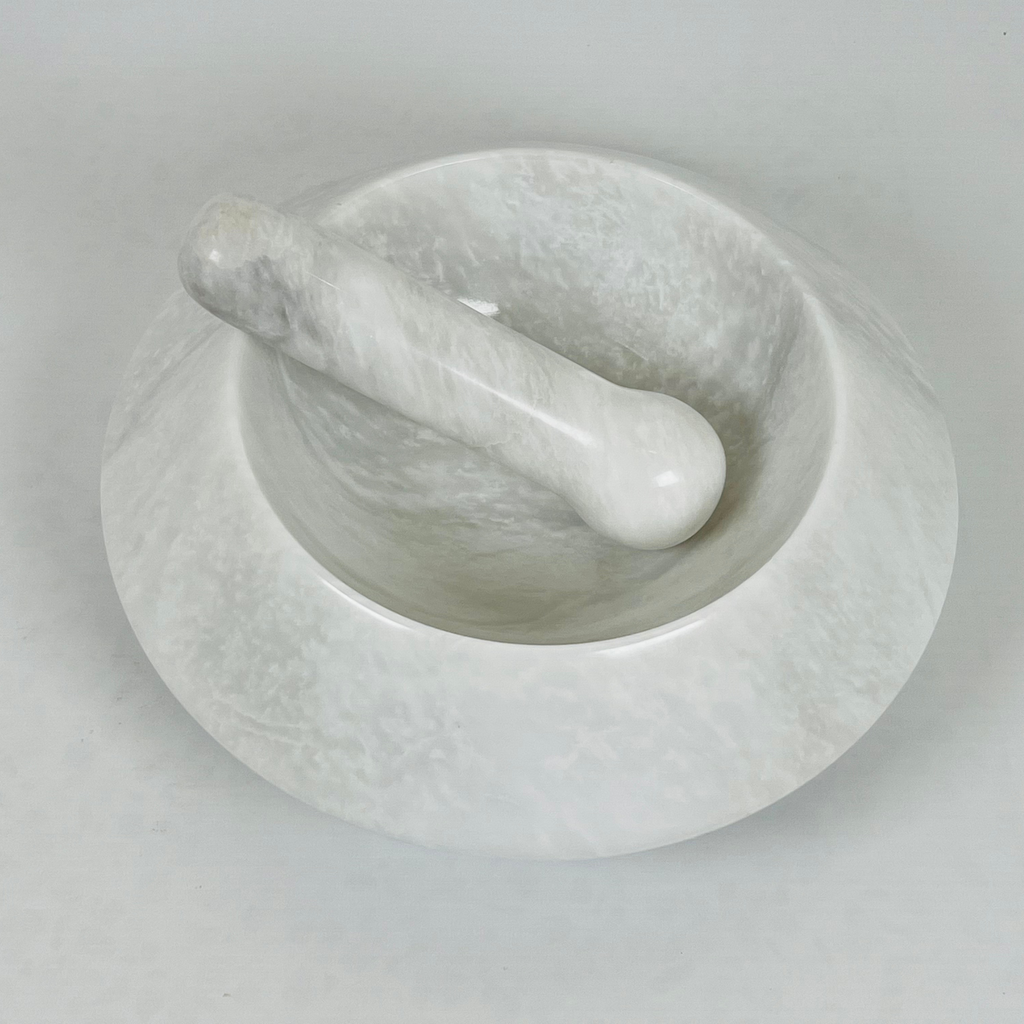 Light Grey Mortar & pestle