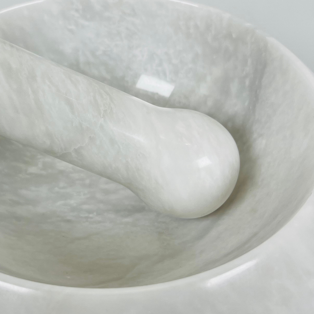 Light Grey Mortar & pestle