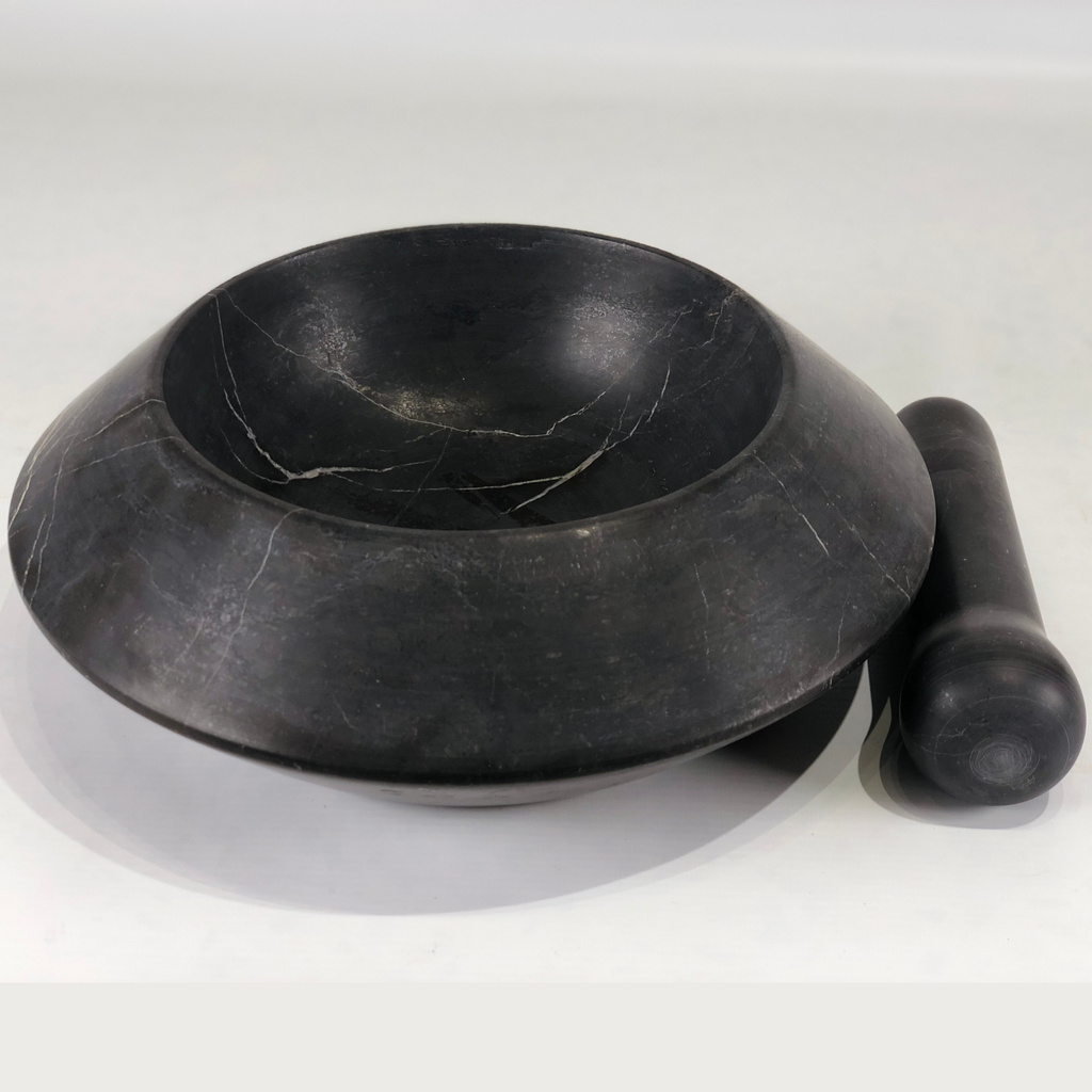 Deep Black Mortar & pestle