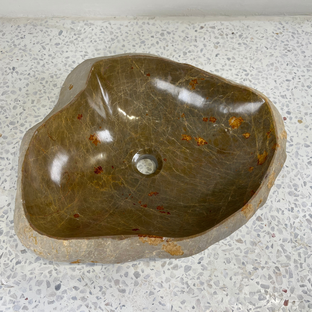 Gold speck River Stone sink