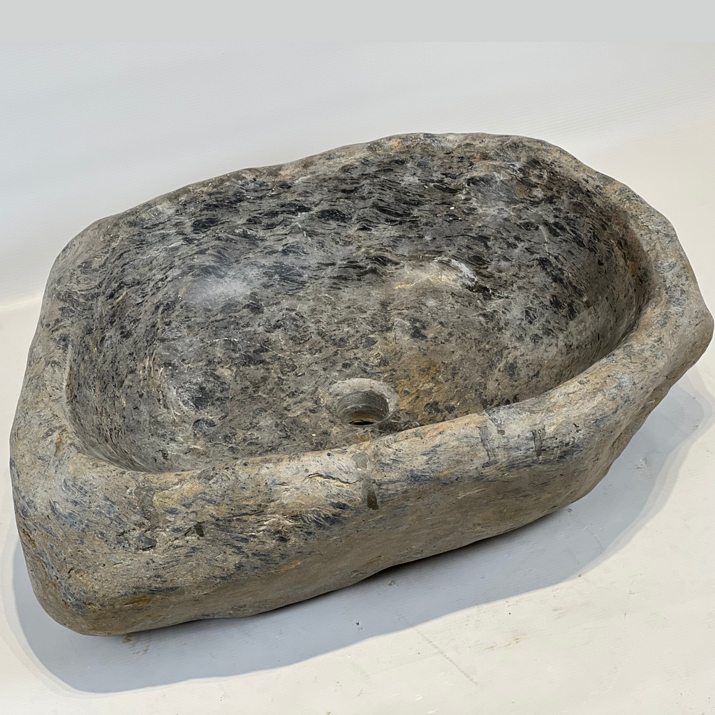 Deep Blue Webbed River Stone Sink