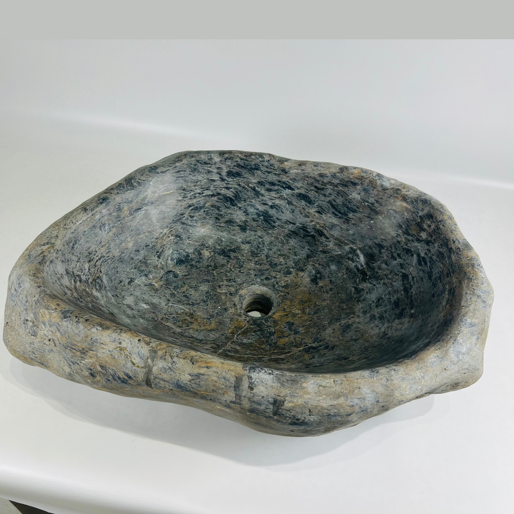 Deep Blue Webbed River Stone Sink