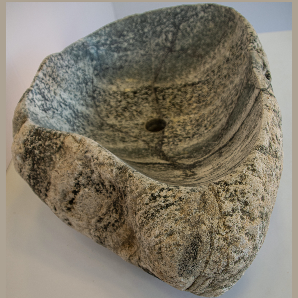 Grey & White River Stone Sink