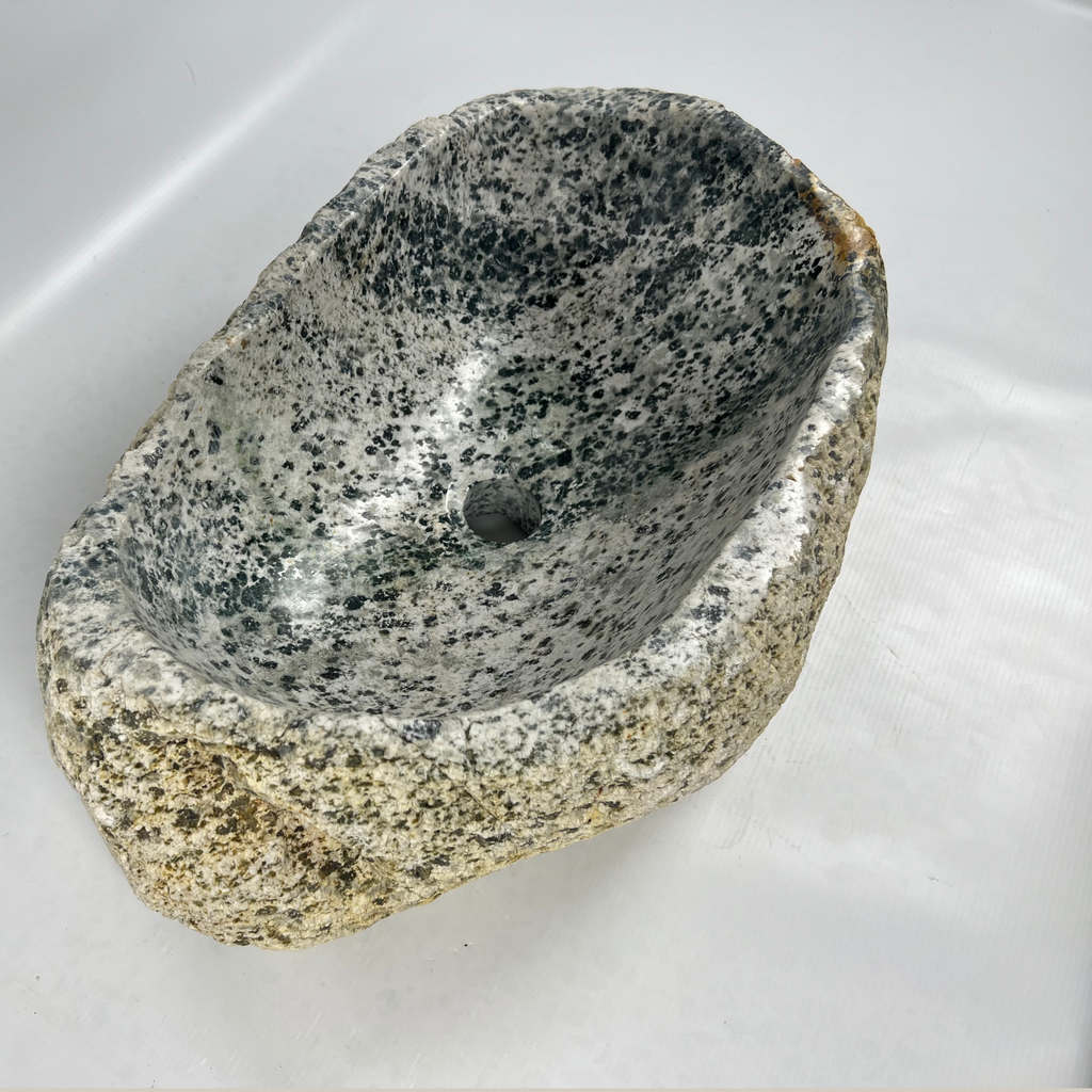 Black Brushed River Stone Sink