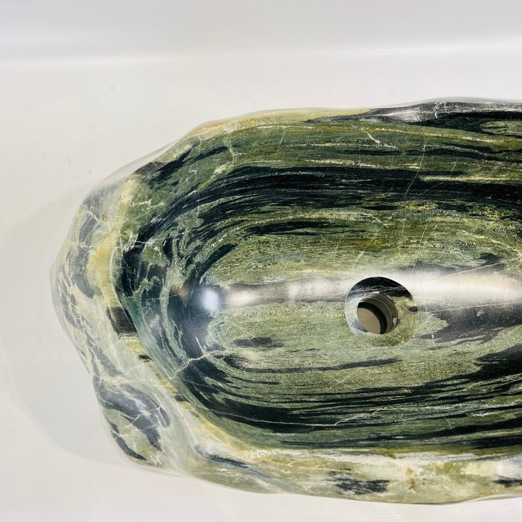 Black & Green River Stone Sink