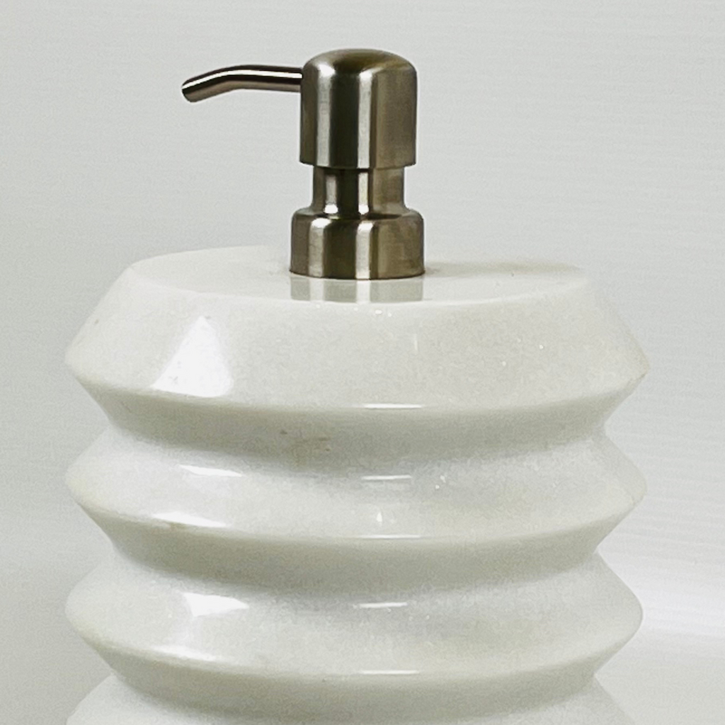 Stacked Rings Opaque White Soap Dispenser