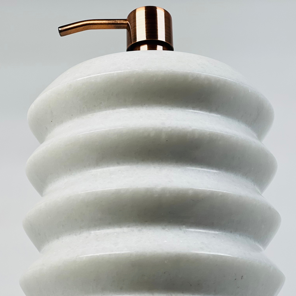 Stacked Rings Rough White Soap Dispenser