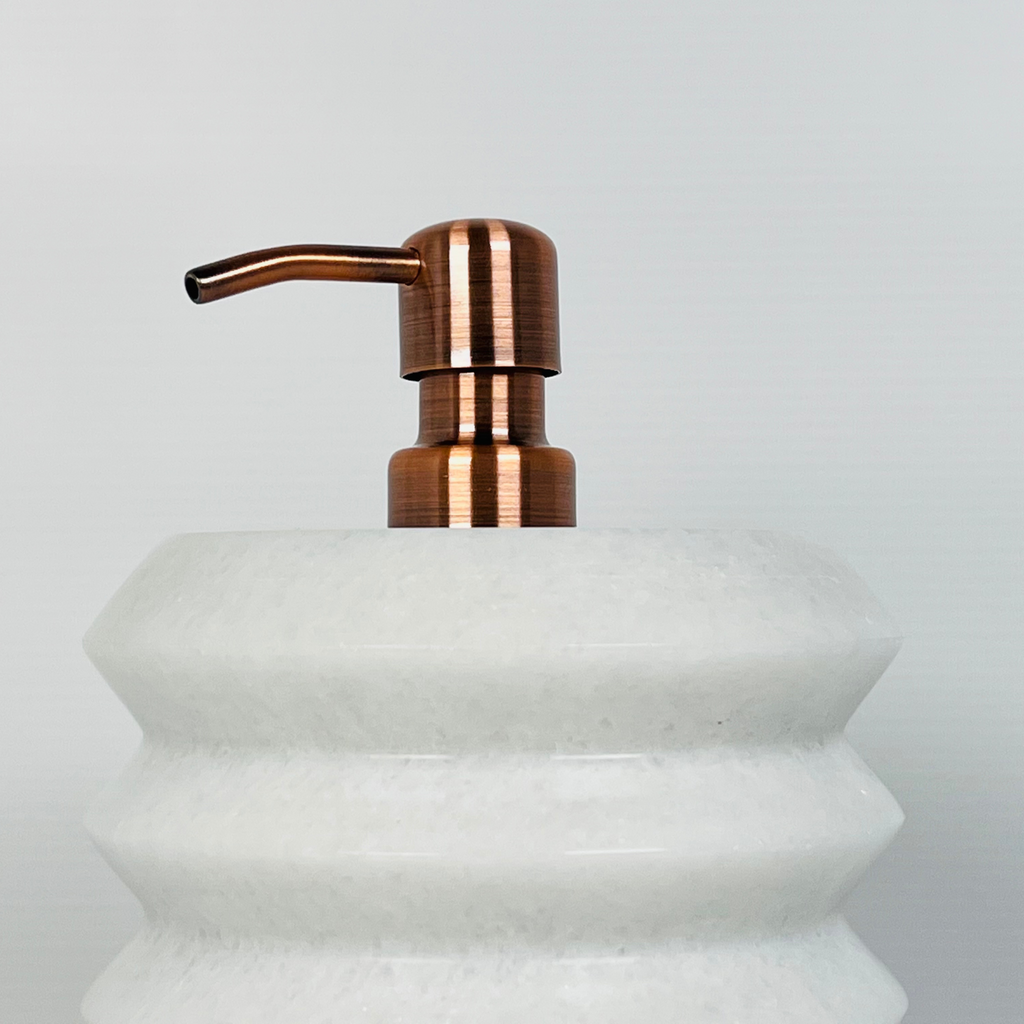 Stacked Rings Rough White Soap Dispenser