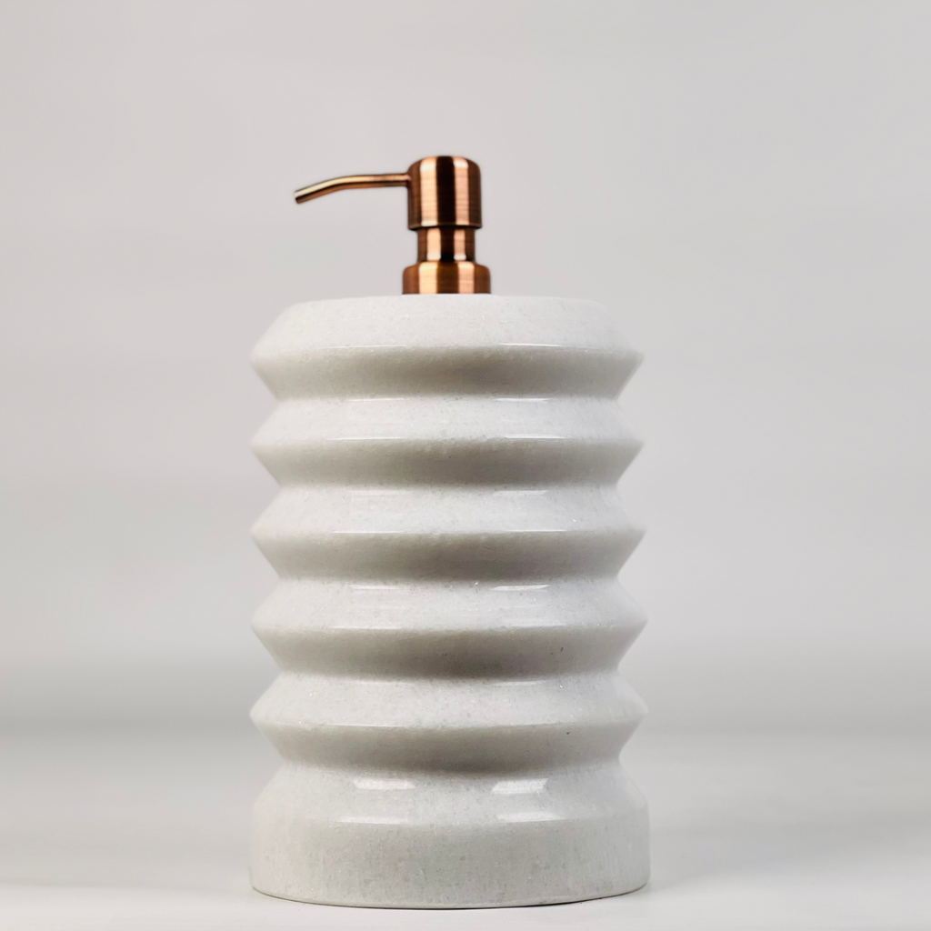 Stacked Rings Rough White Soap Dispenser