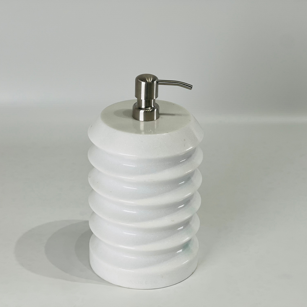 Stacked Rings Opaque White Soap Dispenser