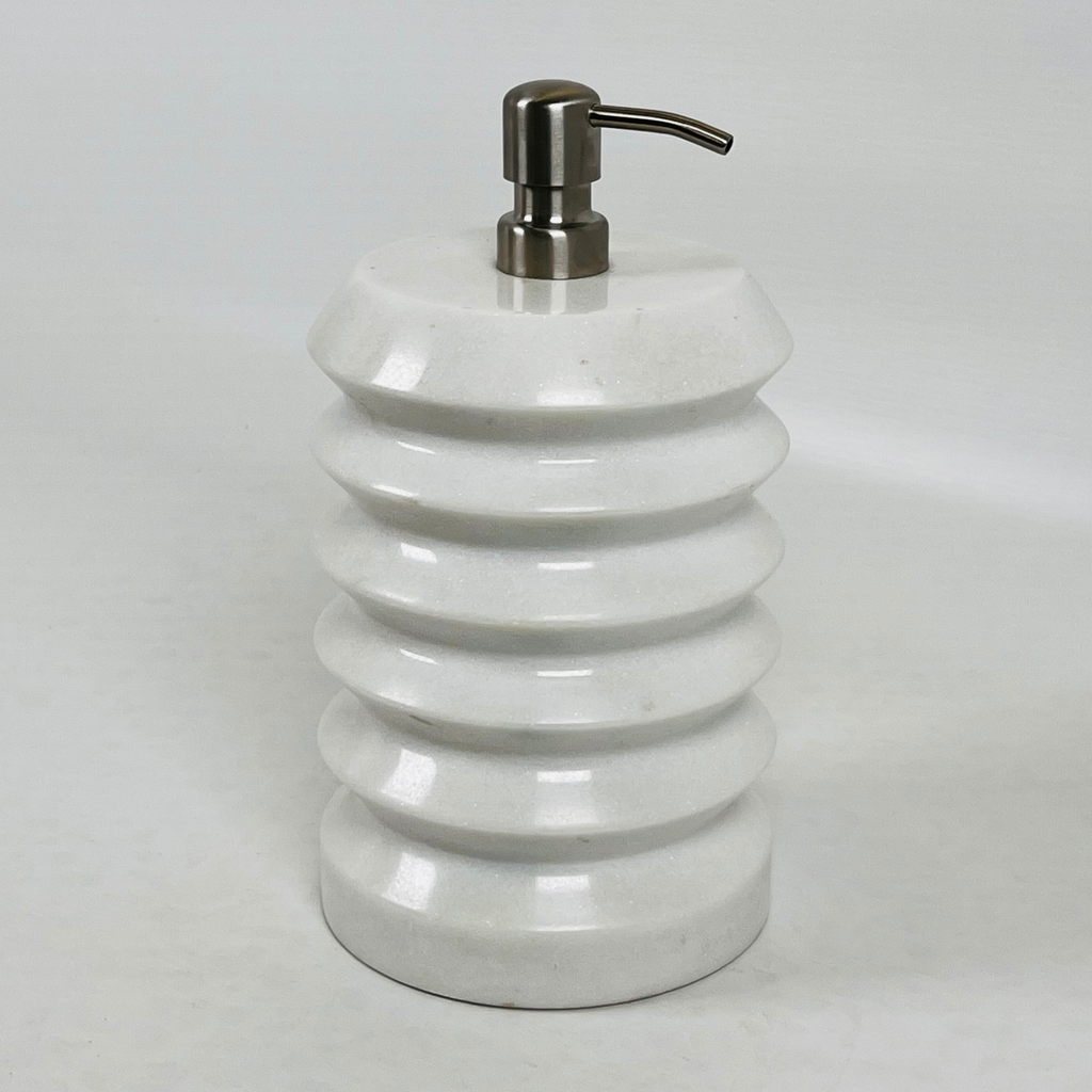 Stacked Rings Opaque White Soap Dispenser