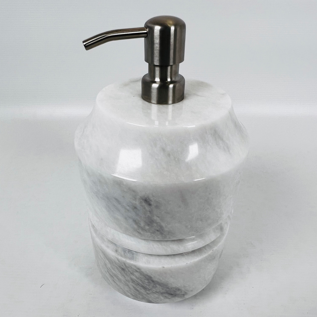 Ringed Grey Stroked Soap Dispenser