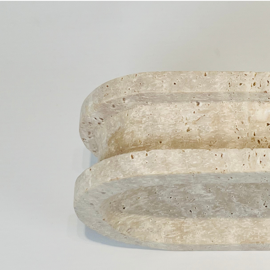 Travertine Double Sided Beige Soap Dish