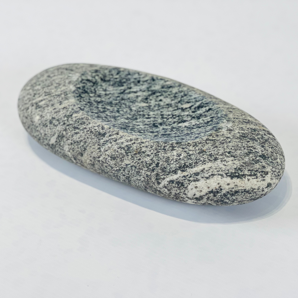 River Stone White Grazed Soap Dish