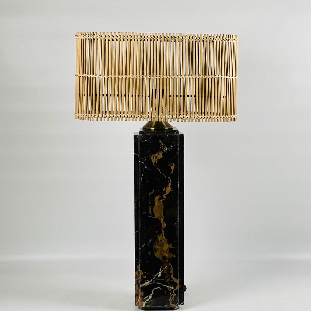 Rectangle Gold Streaked Table Lamp