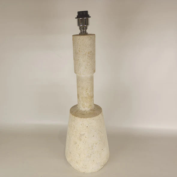 Dumbbell Bottomed Travertine Table Lamp