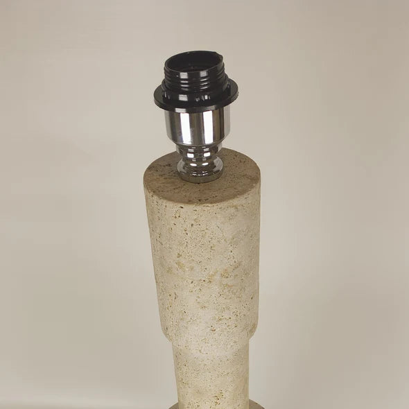 Dumbbell Bottomed Travertine Table Lamp