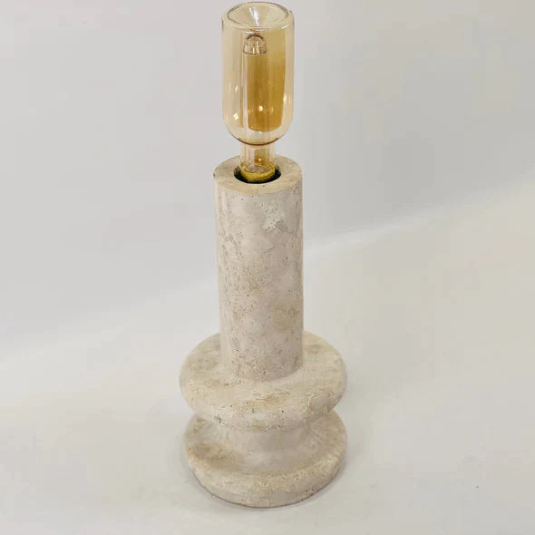 Double Ringed Bottom Travertine Table Lamp