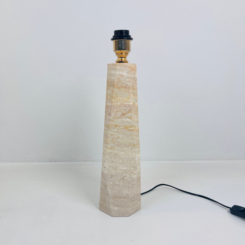 Irregular Bottle Travertine Grazed Table Lamp