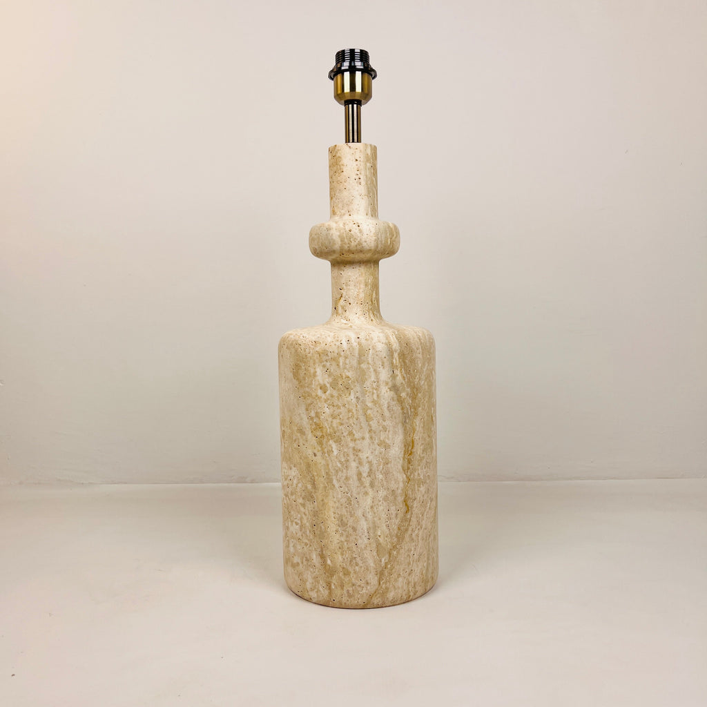 Bottle Bottom Travertine Grazed Table Lamp