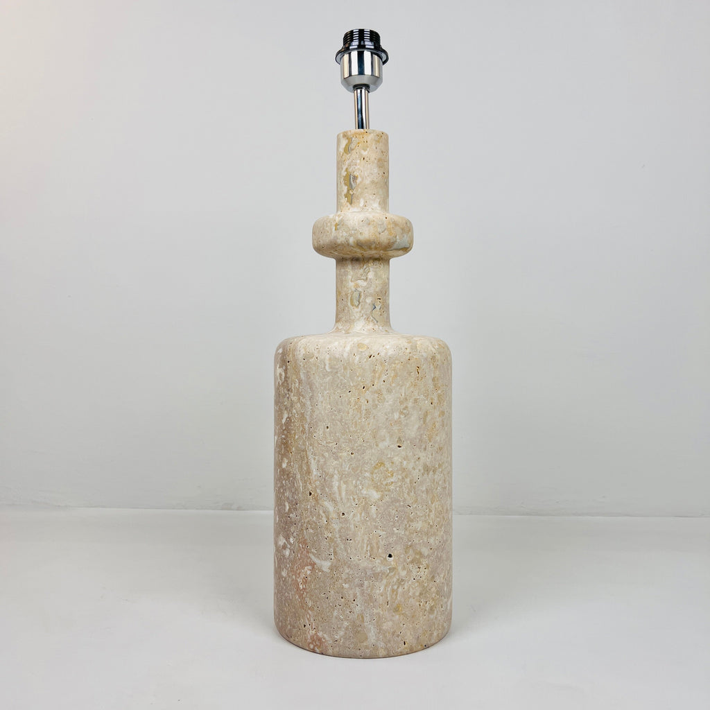 Bottle Bottom Travertine Lined Table Lamp