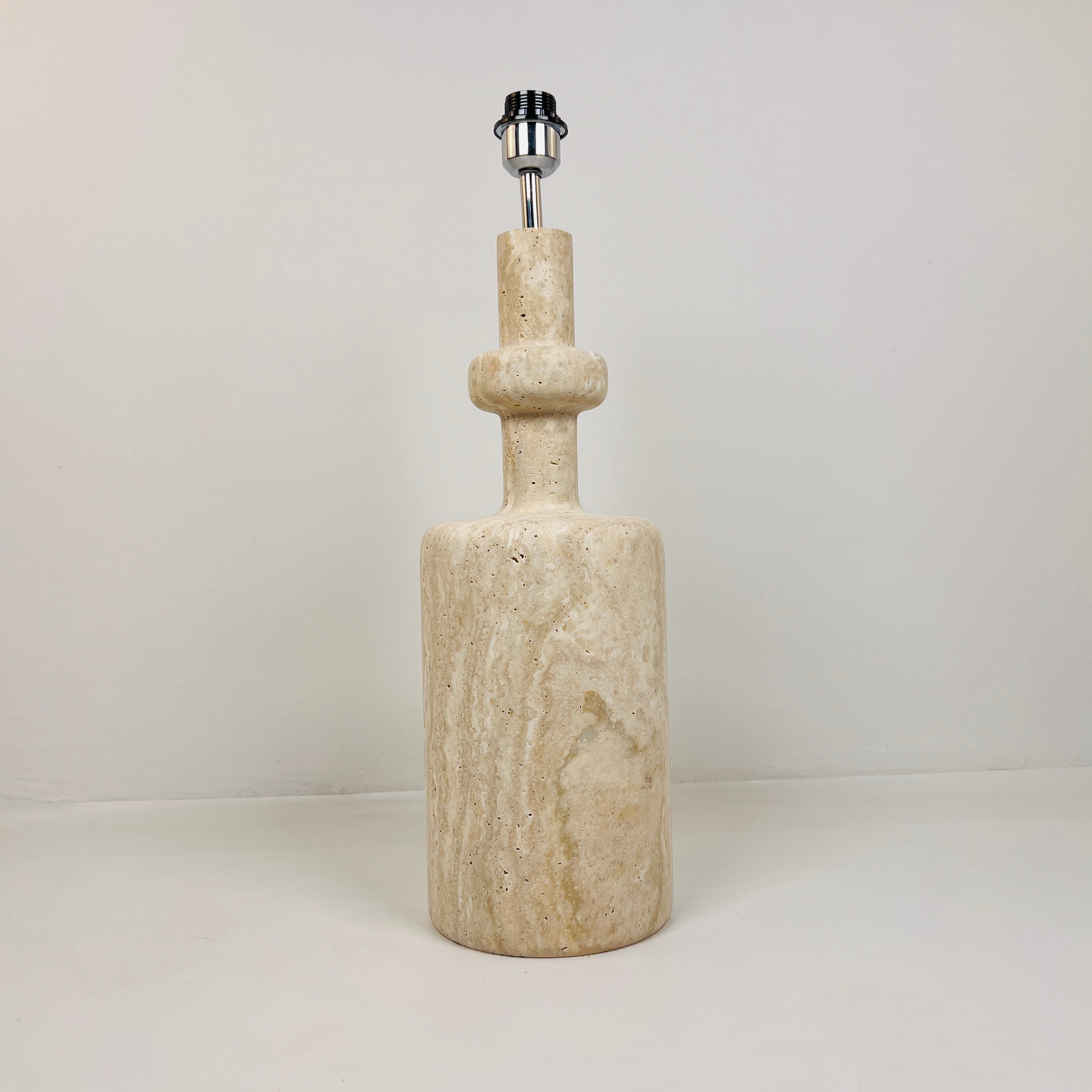 Bottle Bottom Travertine Waved Table Lamp