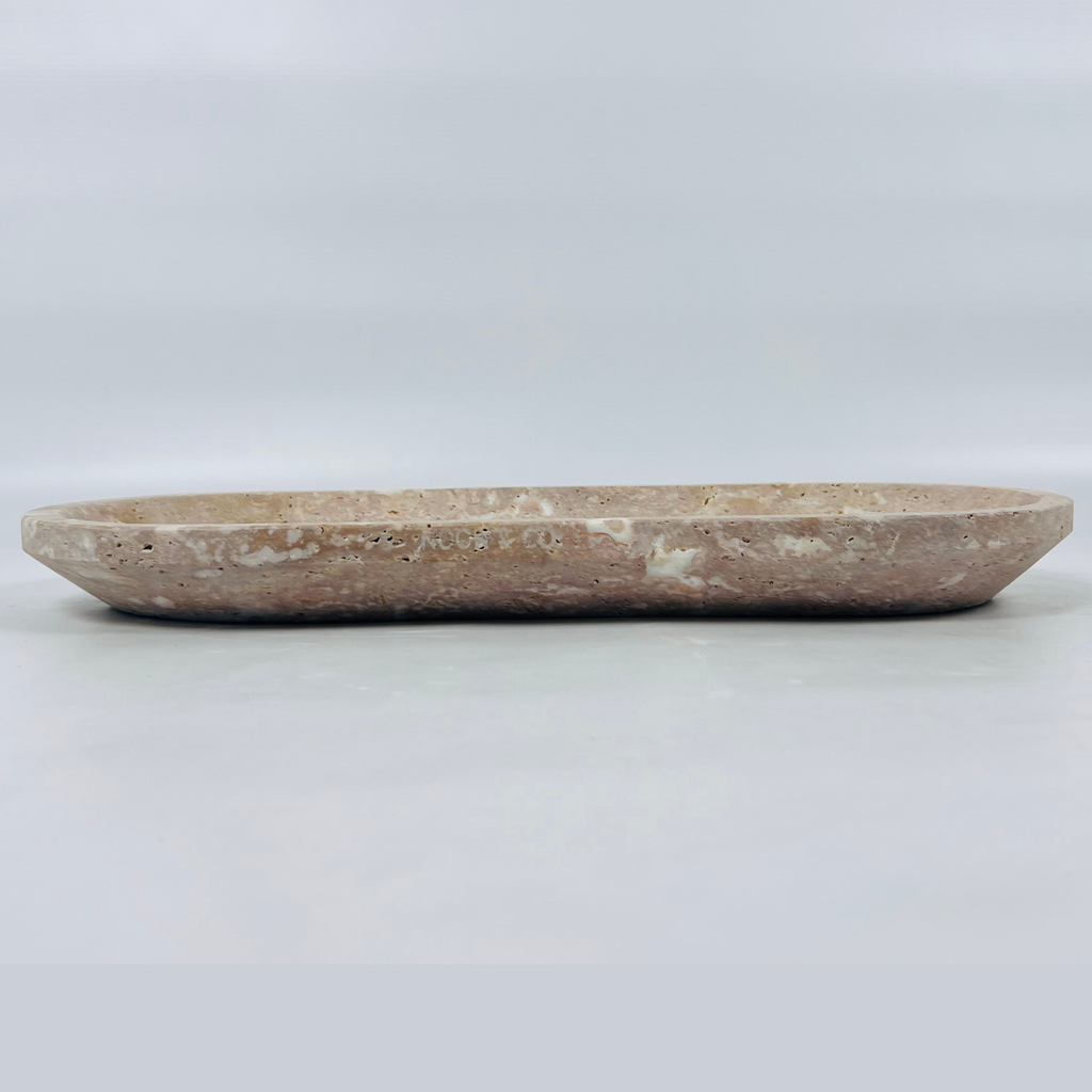 Travertine Oval Rose Gold Tray