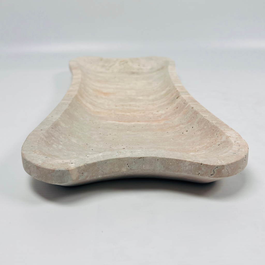 Travertine Wishbone Streaked Tray