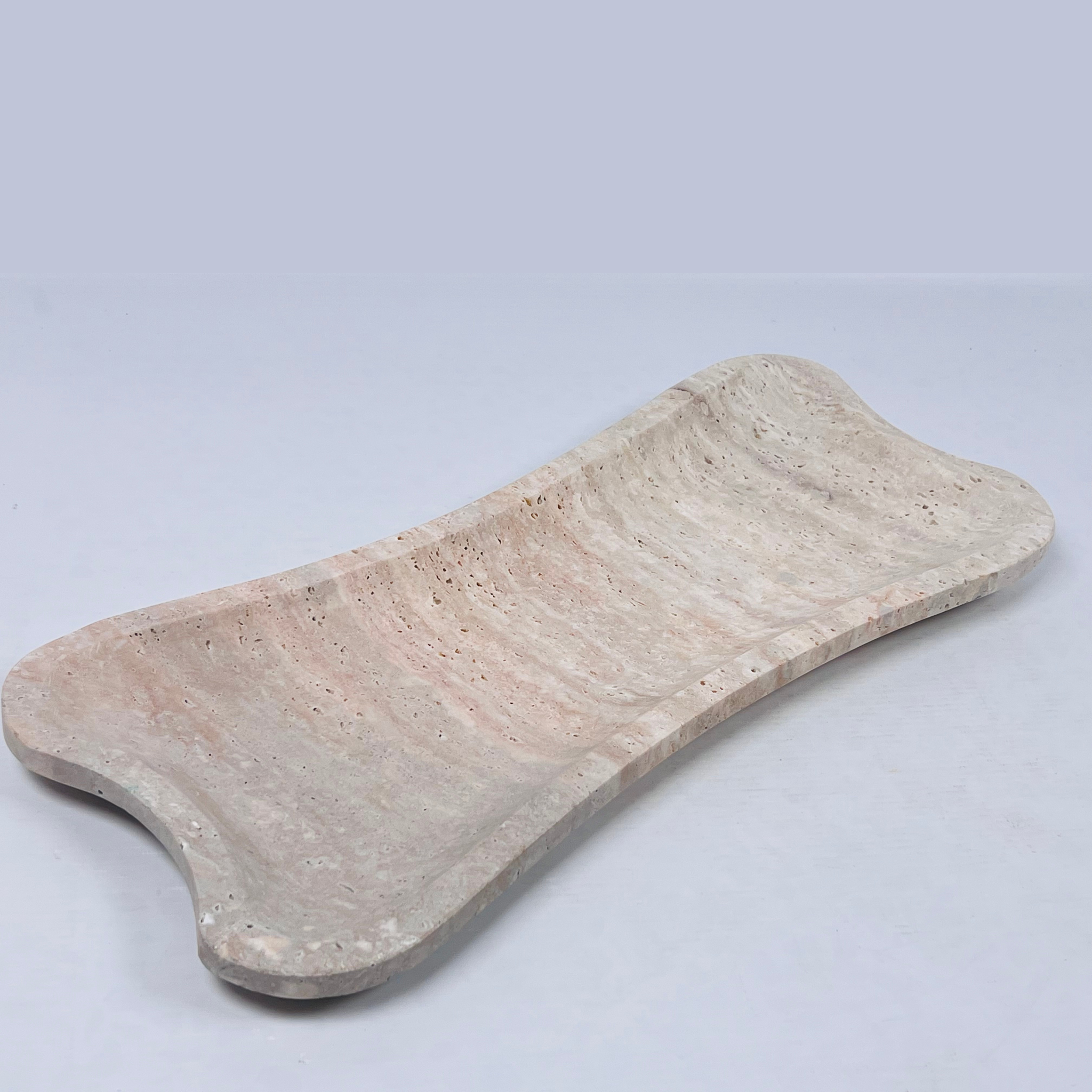 Travertine Wishbone Light Streaked Tray